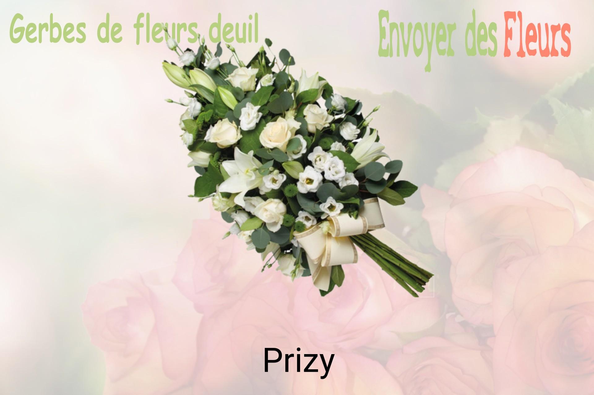 Gerbe de fleurs de deuil livrée à Prizy